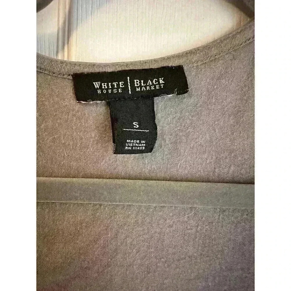 White House Black Market Bling SEQUIN PARTY Drape Open-Front CARDIGAN Silver - Picture 2 of 4